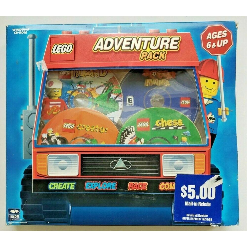 1999 LEGO Adventure Pack‎ Windows CD-Rom Used Open Box SH4